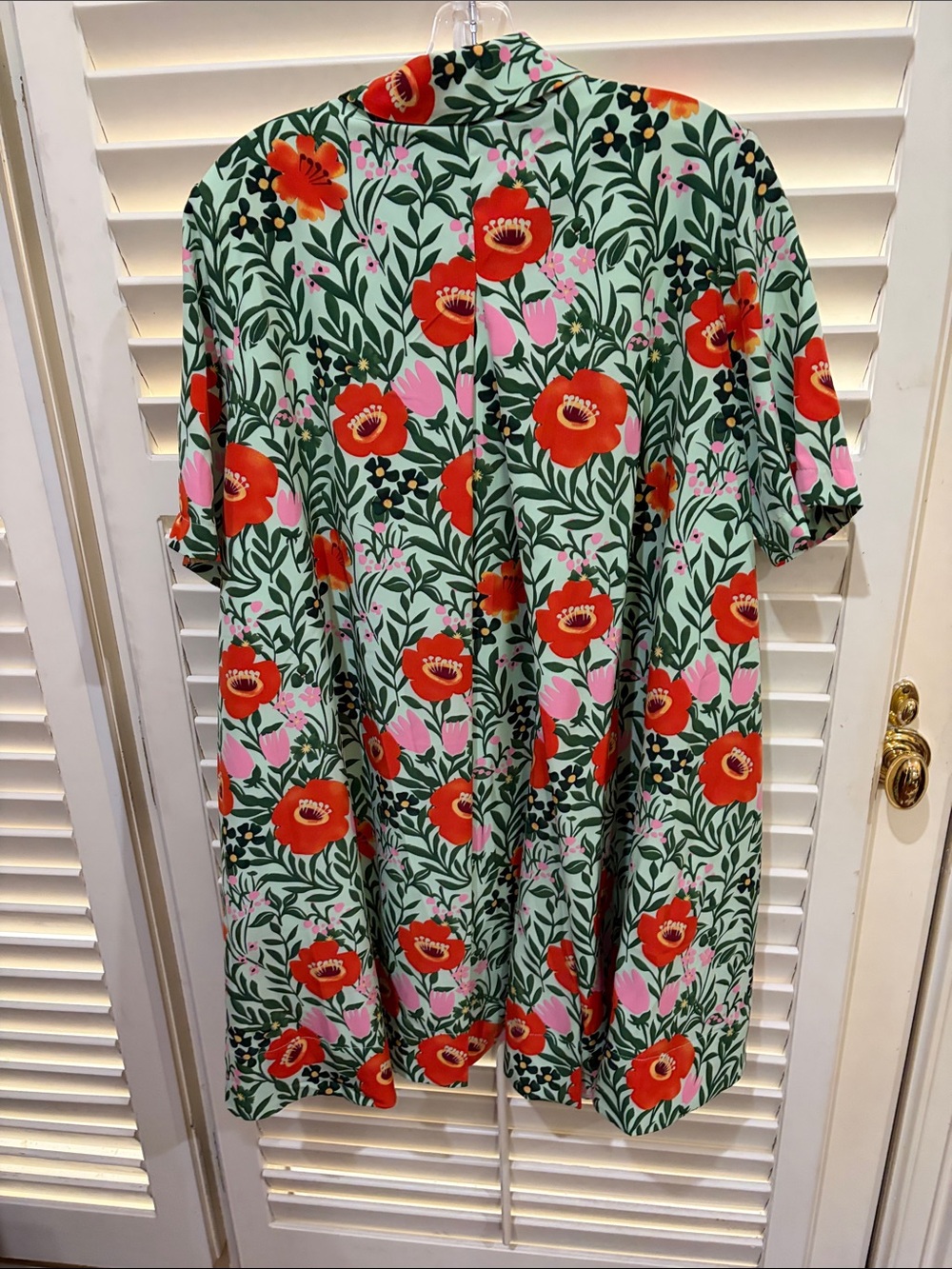 English Factory Button-Front Dress iMint Green with Red & Pink Blooms. NWT - Picture 4 of 4